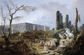 Boskett des Apollo-Bades im Park des Schlosses Versailles 1777