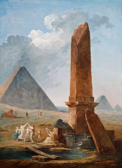 Die Farandole inmitten von ägyptischen Denkmäler