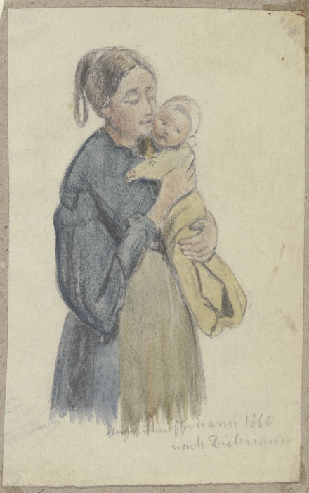 Frau mit Kind auf dem Arm von Hugo Kauffmann