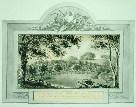 'After' view of the grounds, from the Red Book for Antony House von Humphry Repton