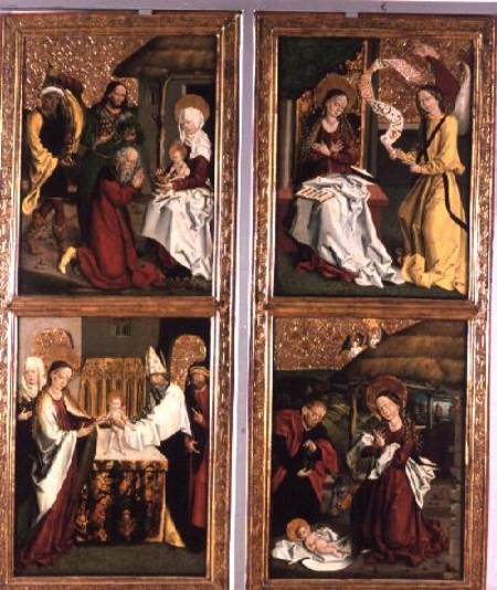 The Annunciation, the Birth of Christ, the Adoration of the Magi and the Presentation in the Temple von Hungarian School