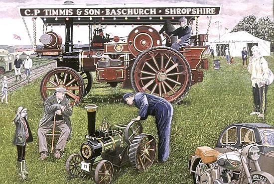 Traction Engines at the Show, 1993 (gouache on card)  von Huw S.  Parsons