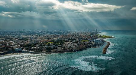 Luftaufnahme des Hafens von Jaffa