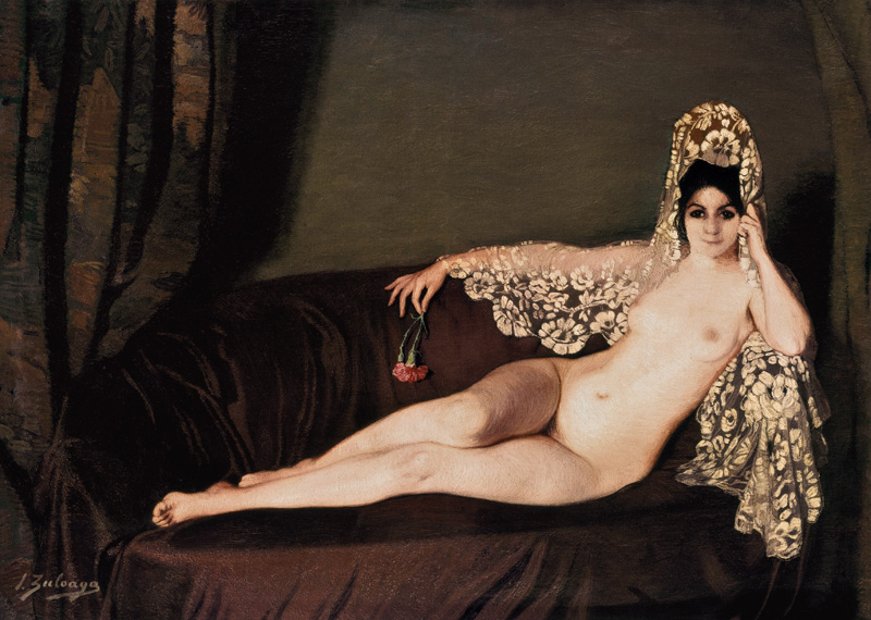 Nude with Carnation von Ignazio Zuloaga