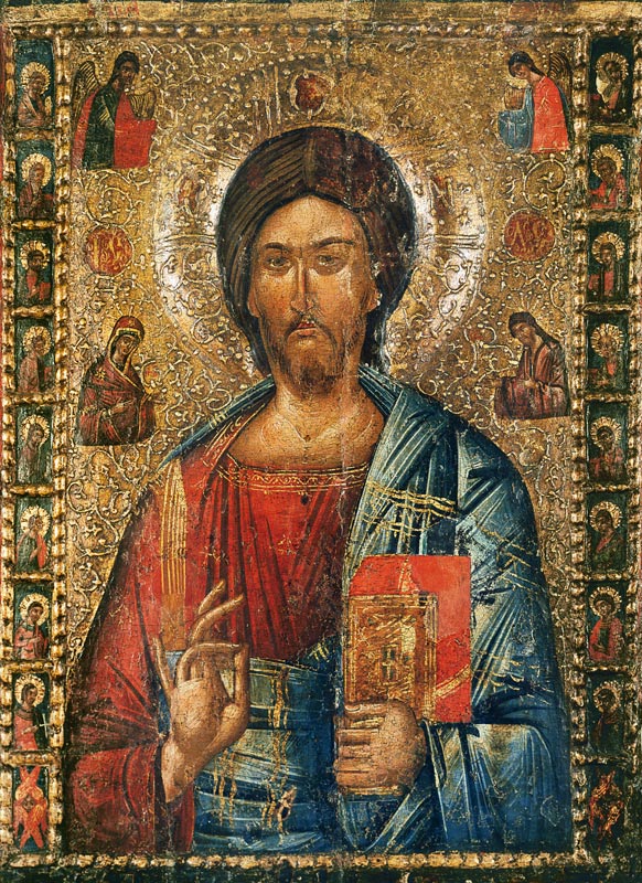 Christus Pantokrator von Ikone, rumänisch, Moldau-Schule
