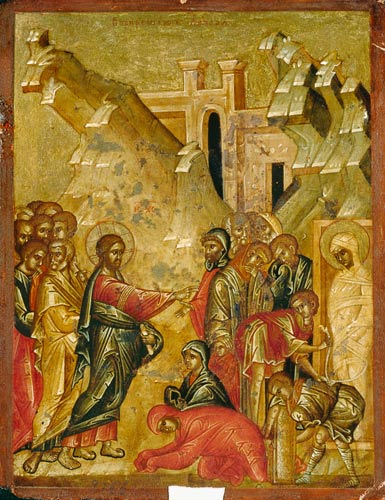Die Auferweckung des Lazarus. von Ikone (russisch)