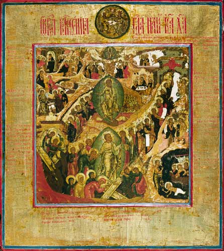 Höllenfahrt und Auferstehung Christi. von Ikone (russisch)