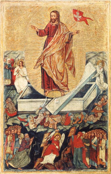 Auferstehung Christi. Altartafel aus Bezdesh (Gebiet Bretsk) von Ikone (russisch)