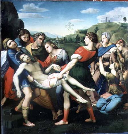 The Entombment, after a Painting by Raphael (1483-1520) in the Villa Borghese, Rome von Il Sassoferrato