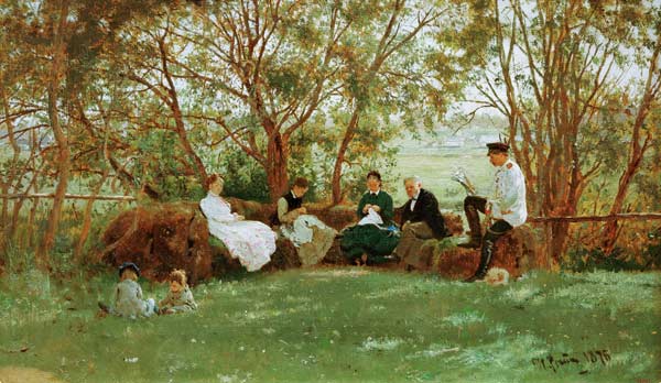 Ilja Repin, Auf einer Rasenbank von Ilja Jefimowitsch Repin
