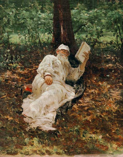 Leo Tolstoy / Painting by Repin von Ilja Jefimowitsch Repin