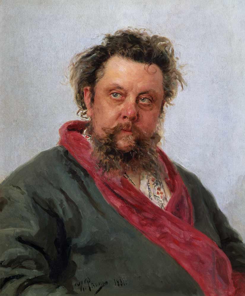 Porträt des Komponisten Modest Mussorgski (1839-1881) von Ilja Jefimowitsch Repin