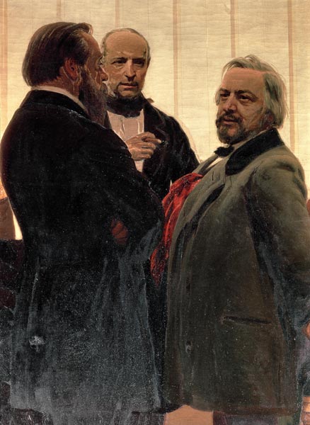 Vladimir Odoevsky (1803-69), Mily Balakirev (1837-1910) and Mikhail Ivanovich Glinka (1804-57) von Ilja Jefimowitsch Repin