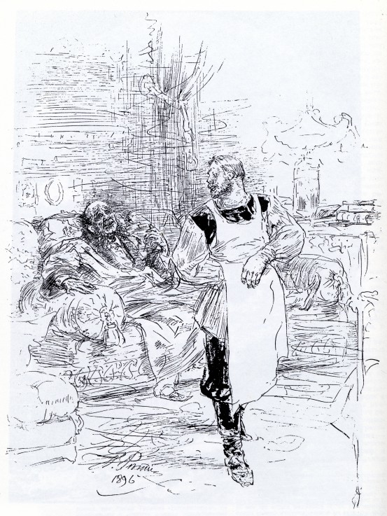 Illustration zur Erzählung "Der Tod des Iwan Iljitsch" von L. Tolstoi von Ilja Jefimowitsch Repin
