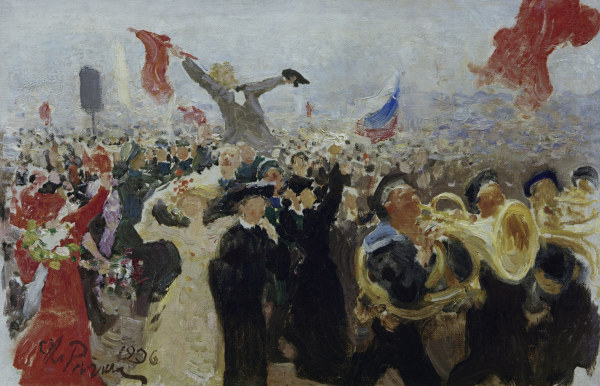 Manifest St.Petersburg 1905 / I.Repin von Ilja Jefimowitsch Repin