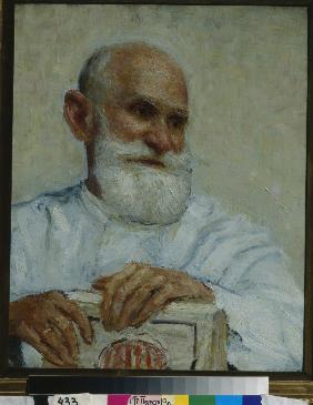 Porträt des Mediziners und Physiologen Iwan P. Pawlow (1849-1936) 1924