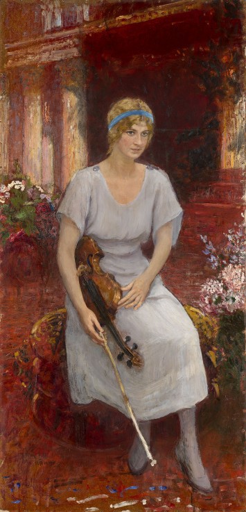 Porträt von Violinvirtuosin Cecilia Hansen (1897-1989) von Ilja Jefimowitsch Repin