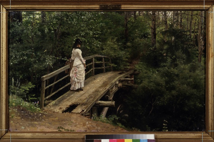 Sommerlandschaft (Vera Repina auf der Brücke von Abramzewo) von Ilja Jefimowitsch Repin