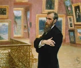 Portrait of Pavel Tretyakov (1832-98) in the Gallery 1901