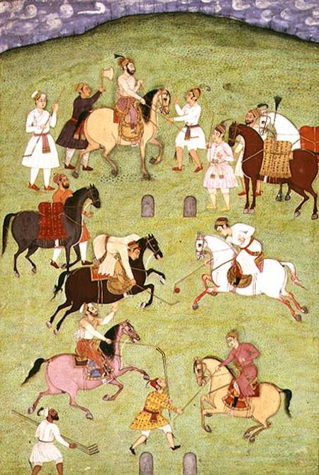 A Game of Polo, from the Large Clive Album von Indian School