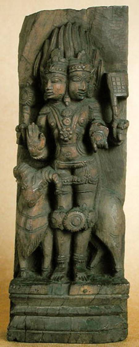 Relief depicting a double-headed image of Agni, the God of fire, seated on a ram, South India von Indian School