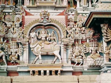 Relief depicting Shiva and Parvati riding on Nandi von Indian School