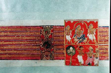 Two scenes from the Kalpasutra, Mandu von Indian School