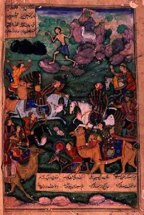 The Battle of Clans, folio 15b from the poem 'Layla and Majnun', written by Amir Khusrau Dihlavi (12 1600