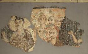 Buddha with his Six Disciples, from Miran 3rd-4th ce
