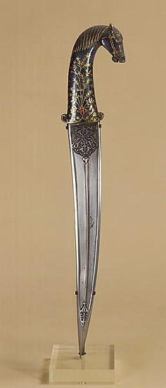Dagger with a horse head handle (metal)