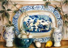 Blau-weißes Porzellan von Ingeborg Kuhn