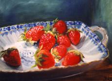 Erdbeeren in Porzellanschale von Ingeborg Kuhn