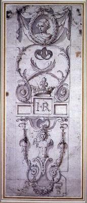 Design for a decorative panel (pen & ink and pencil on paper) 1836