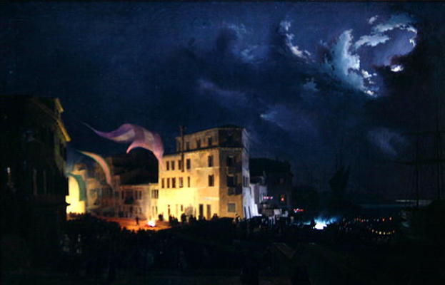 Night festival in Venice (oil on canvas) von Ippolito Caffi