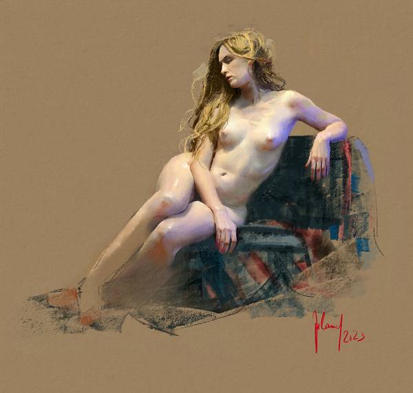 Female Nude with wallowing Hair von Georg Ireland
