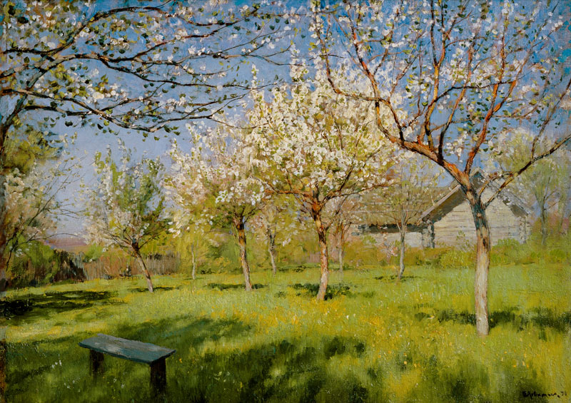 Apfelbäume blühen von Isaak Iljitsch Lewitan
