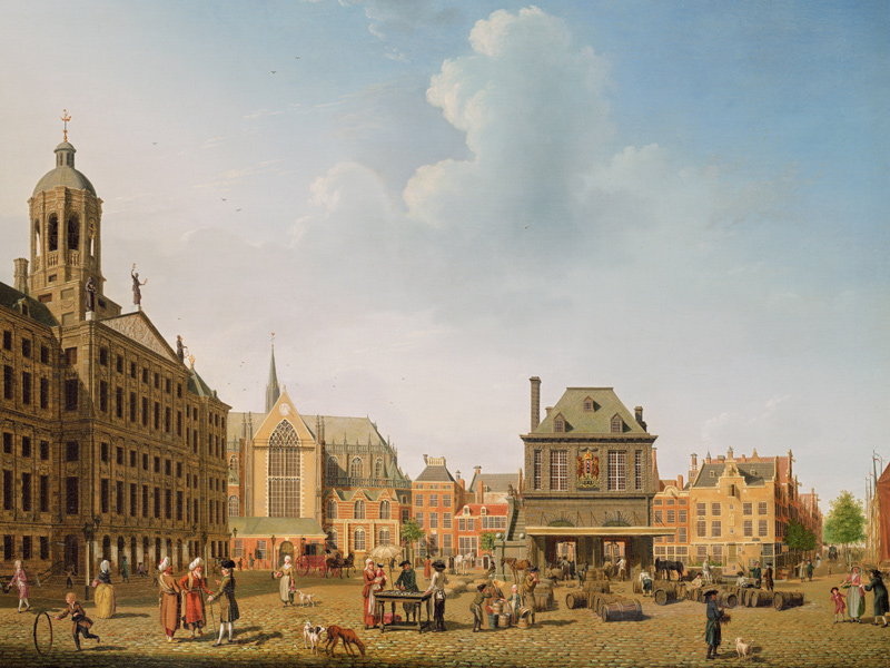 Dam Square - Amsterdam (Detail) von Isaak Ouwater