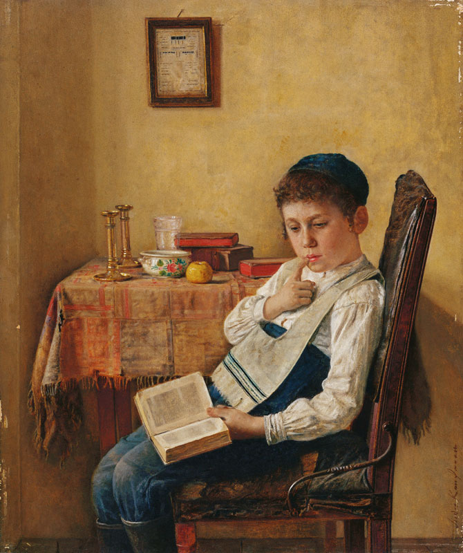 Junge beim Talmud-Studium. von Isidor Kaufmann