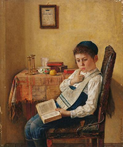 Junge beim Talmud-Studium.
