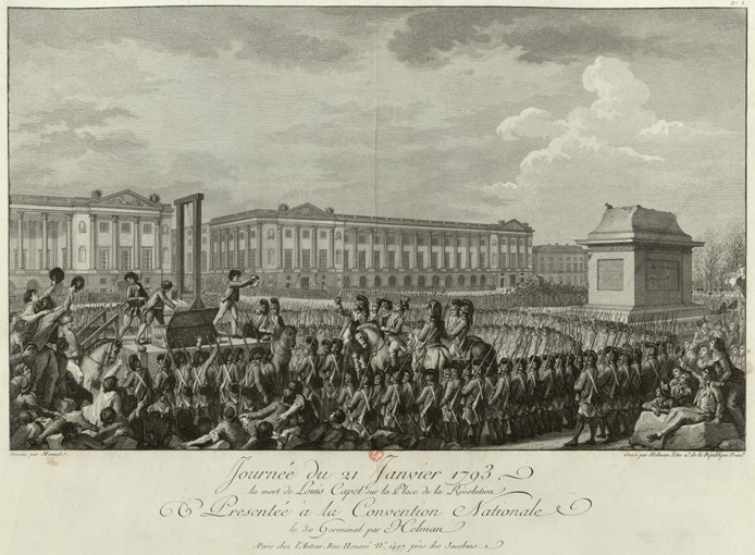 Die Hinrichtung Ludwig des XVI. auf dem Revolutionsplatz am 21. Januar 1793 von Isidore Stanislas Helman
