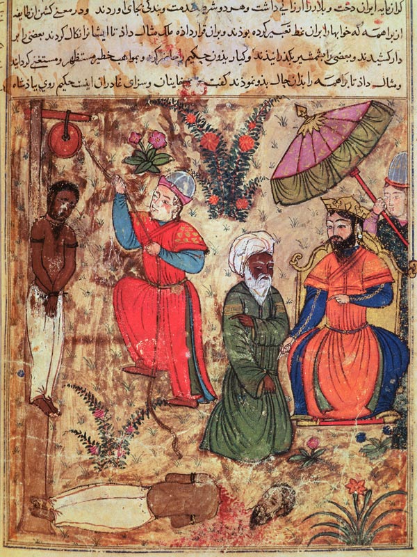Fol.100 The Sultan Showing Justice, from 'The Book of Kalila and Dimna' from 'The Fables of Bidpay' von Islamic School