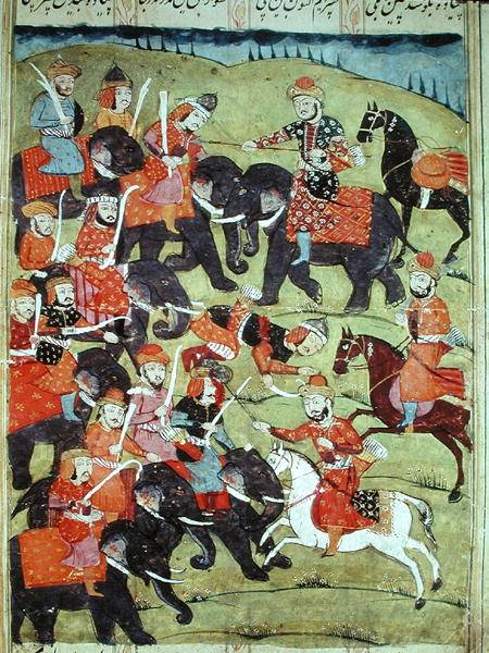 A Battle Scene, from the 'Shahnama' (Book of Kings) by Abu'l-Qasim Manur Firdawsi (c.934-c.1020) von Islamic School
