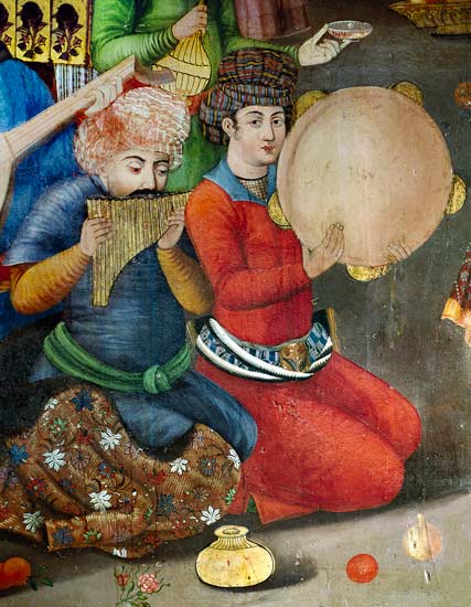Detail of the musicians, from The Reception for the Ambassador of the Grand Moghul at the Court of t von Islamic School