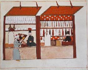 Ms 1671 A Shop Selling Different Merchandise c.1580