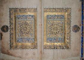 Illuminated pages from a Koran manuscript, Il-Khanid Mameluke School
