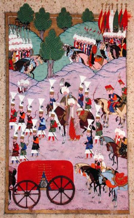 TSM H.1524 'Hunername': The Army of Suleyman the Magnificent (1494-1566) Leave for Europe, from the von Islamic School