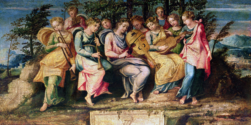 Apollo and the Muses von Scuola pittorica italiana