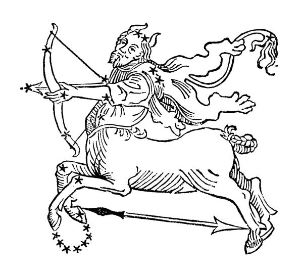 Sagittarius (the Centaur) an illustration from the 'Poeticon Astronomicon' by C.J. Hyginus, Venice von Scuola pittorica italiana