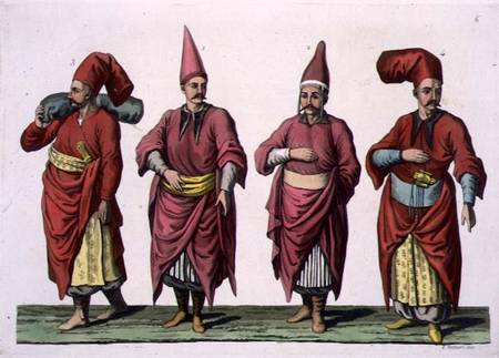 Baltadji, Kizlar-Aga etc., plate 6 from Part III, Volume I of 'The History of the Nations', engraved von Scuola pittorica italiana