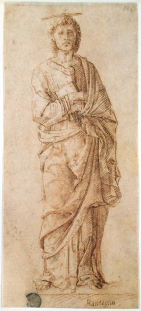 St. John the Evangelist attributed to either Giovanni Bellini (c.1430-1516) or Andrea Mantegna (1430 von Scuola pittorica italiana